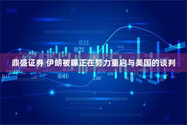 鼎盛证券 伊朗被曝正在努力重启与美国的谈判