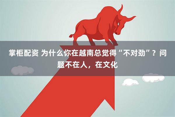 掌柜配资 为什么你在越南总觉得“不对劲”？问题不在人，在文化