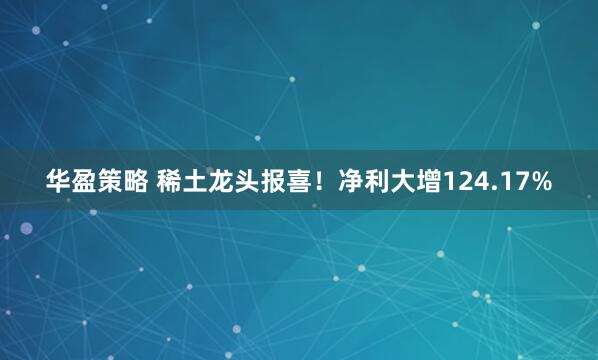华盈策略 稀土龙头报喜！净利大增124.17%
