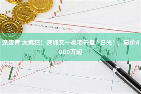 深资管 太疯狂！深圳又一豪宅开盘“日光”，总价4000万起