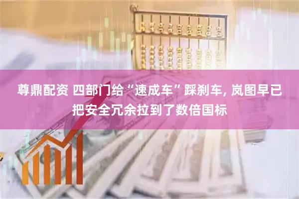 尊鼎配资 四部门给“速成车”踩刹车, 岚图早已把安全冗余拉到了数倍国标